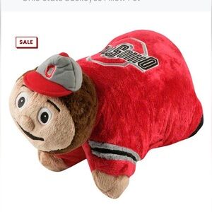 OHIO States Buckeyes pillow pet animal stuff Brutus  New red